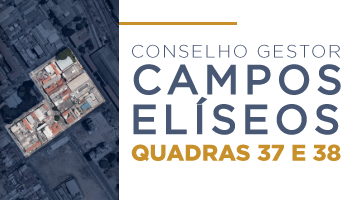 Ao lado direito, a vista aérea de um terreno. Centralizado, o texto 