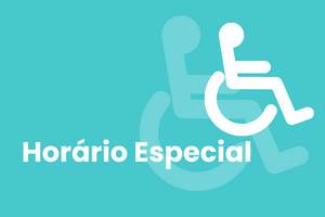 Horário Especial - Ao lado, símbolo que representa pessoas com deficiência