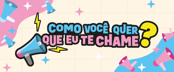 A arte apresenta um fundo bege e bordas rosa e azul. Se tem a ilustração de alguns alto-falantes e estrelas também em azul e rosa. Ao centro a pergunta 