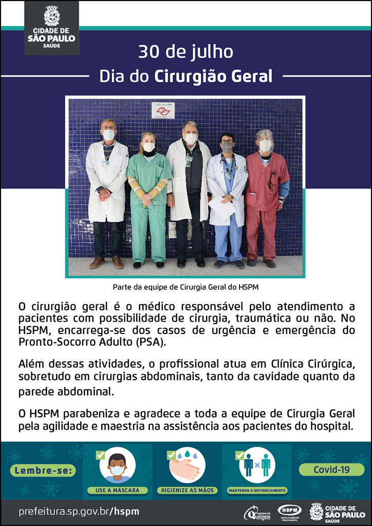 cartaz em comemoração do dia do cirurgião geral