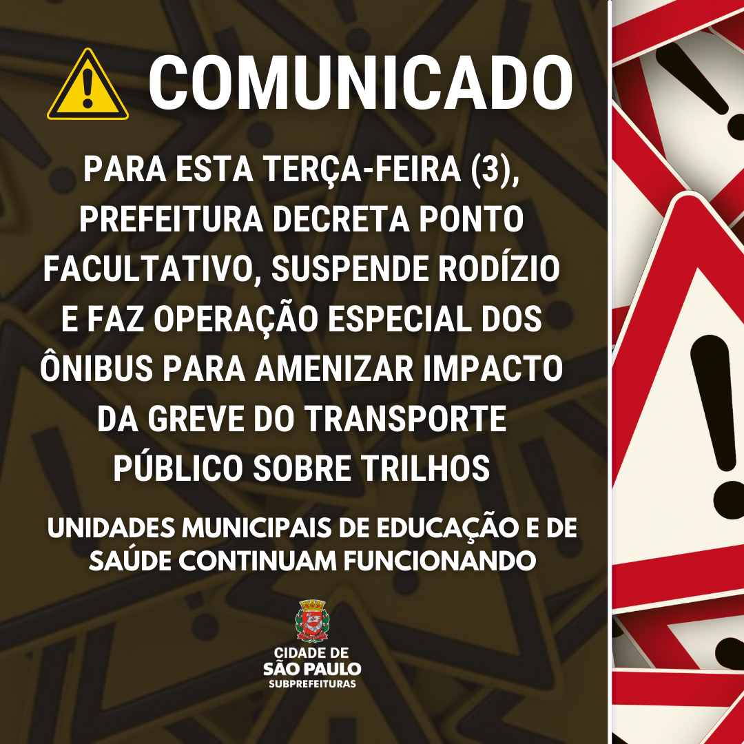 Comunicado sobre greve do dia 03 de outubro