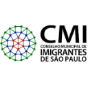Mandala desenhada com as cores verde, azul e vermelho e o nome do Conselho Municipal de Imigrantes de São Paulo do lado direito do desenho.