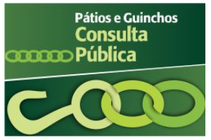 imagem com fundo verde escuro, embaixo corrente represente o guincho da CET, em cima escrito Pátios e Guinchos - Consulta Pública