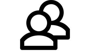 Na imagem, a ilustração de dois símbolos de usuário na cor preta.