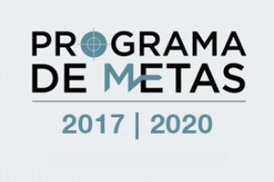 botão com logo do programa de metas 2017-2020