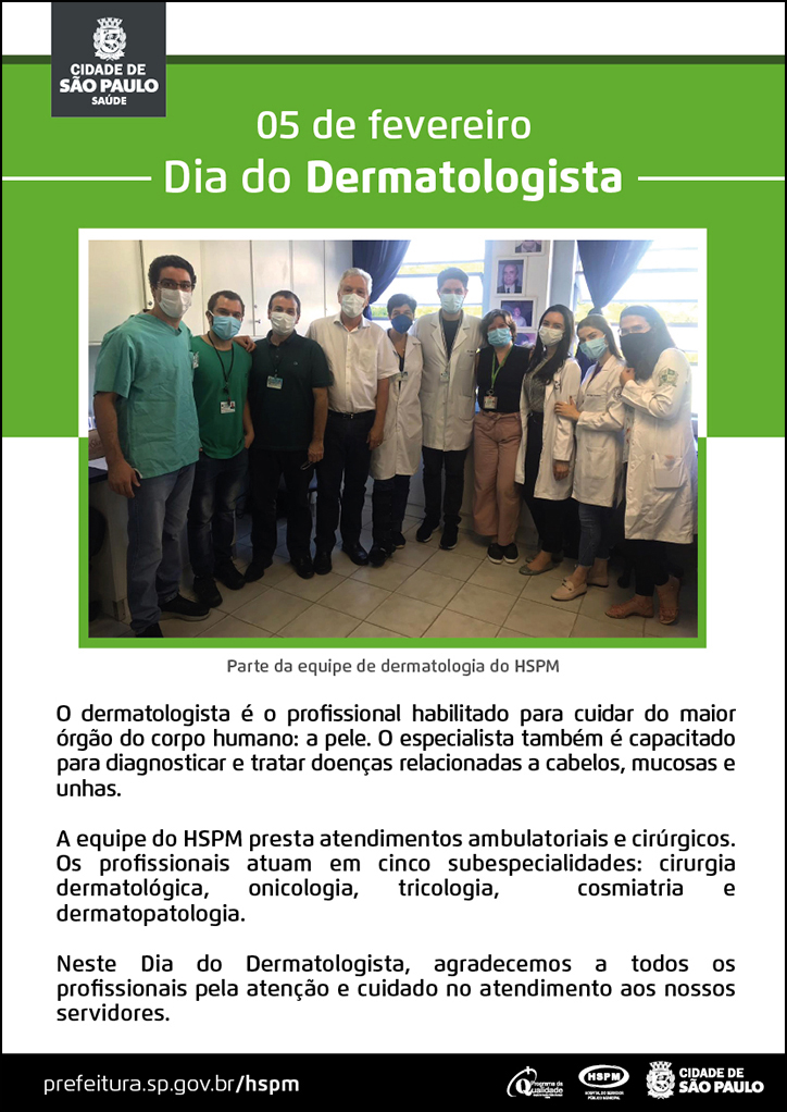 Cartaz em comemoração ao dia do dermatologista