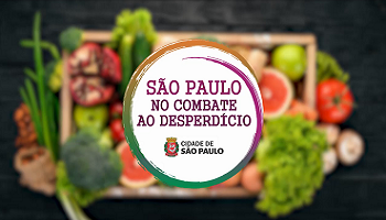 A imagem mostra o logo da campanha de combate ao desperdício de alimentos