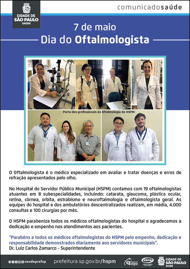 Montagem com fotos de médicos oftalmologistas