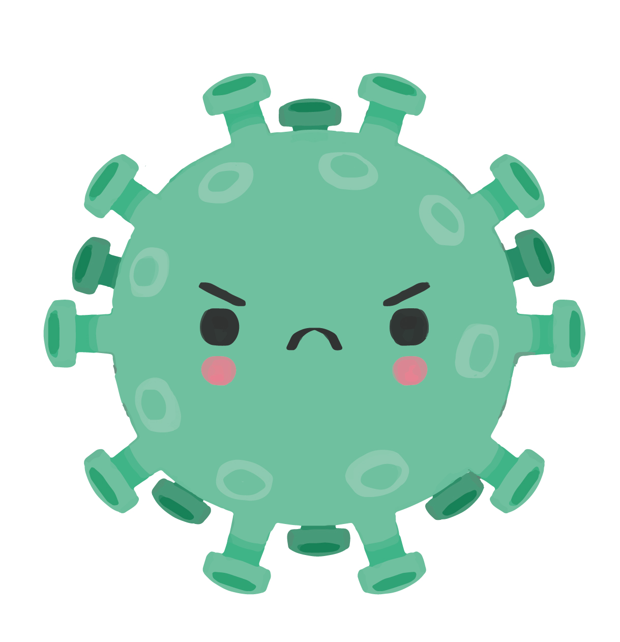 Gravura de uma bactéria na cor verde