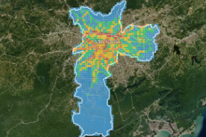 Mapa de emissão de gases de efeito estufa da cidade de Sâo Paulo