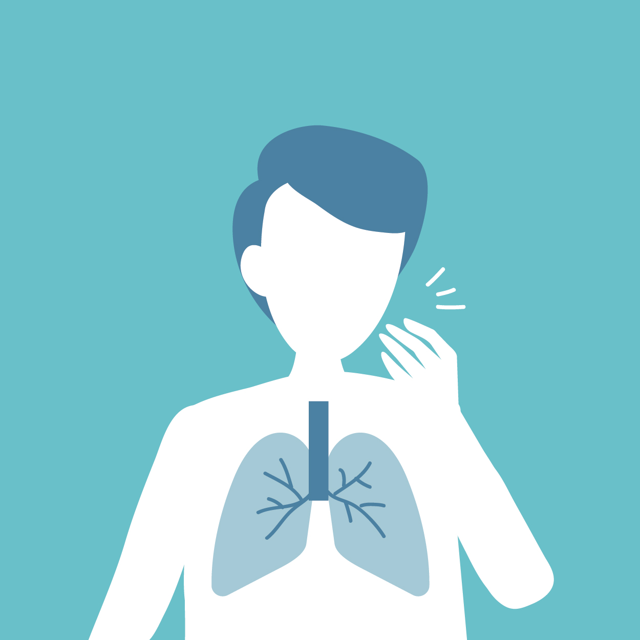 Arte mostrando uma pessoa e seu pulmão.