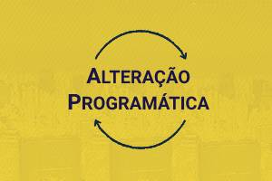 botão amarelo escrito alteração programática e setas formando um ciclo