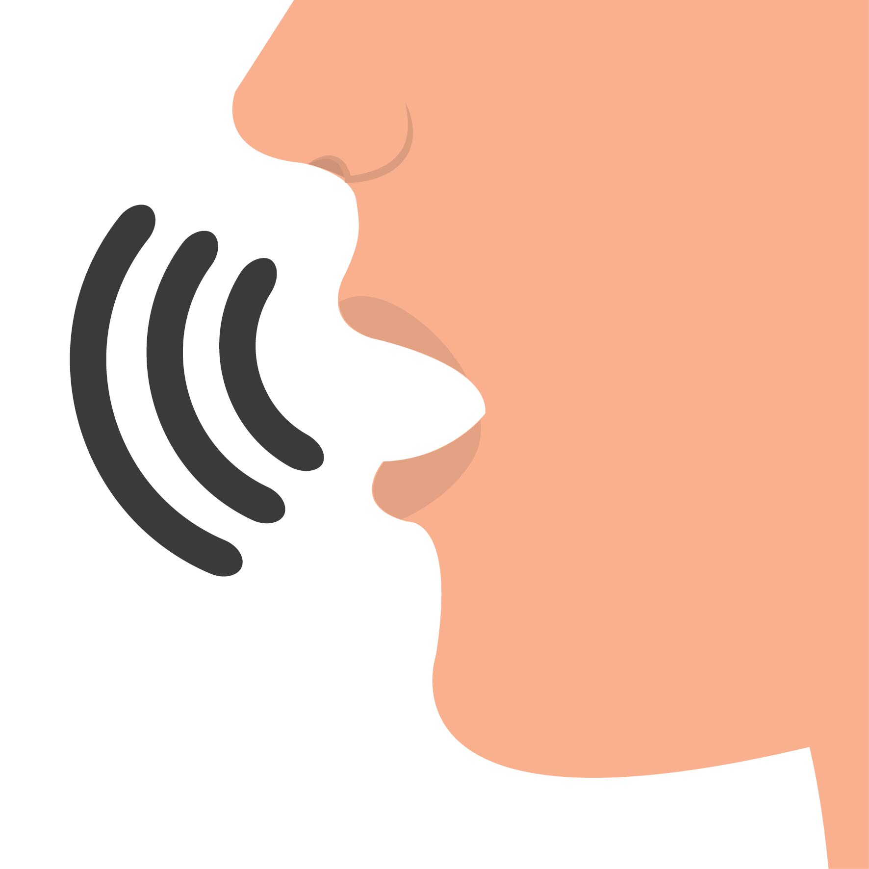 Imagem ilustrativa mostrando o som sendo emitido da boca de uma pessoa