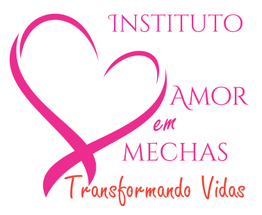 Logotipo do Instituto Amor em Mechas- Um coração rosa com fundo branco