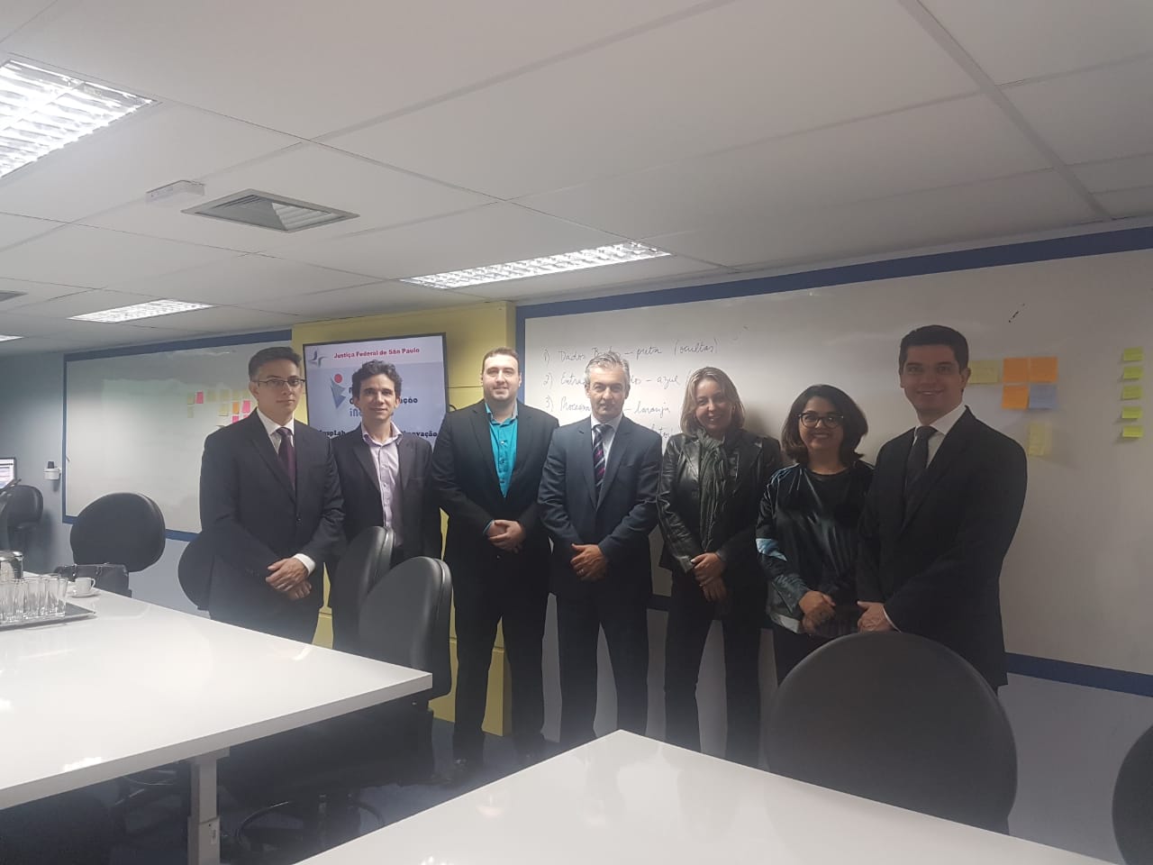 Foto com os Procuradores do Município Dr. Ricardo Ferrari Nogueira, Dra. Priscilla Alessandra Widmann, Dr. Huno Molina Rodrigues dos Santos e Dr. Renato Pinheiro Ferreira.