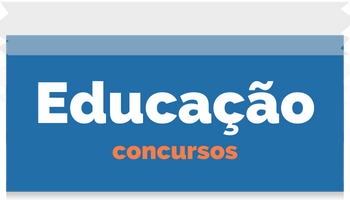 Fundo azul, dizeres Educação concursos