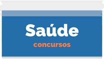 Fundo azul, dizeres Saúde concursos