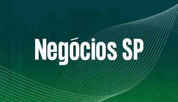 A imagem contem um fundo verde e ao centro está escrito "Negócios SP"