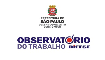 #PraCegoVer: Imagem com fundo branco composta pelos logos do Observatório do Trabalho e da Secretaria Municipal de Desenvolvimento Econômico e Trabalho.