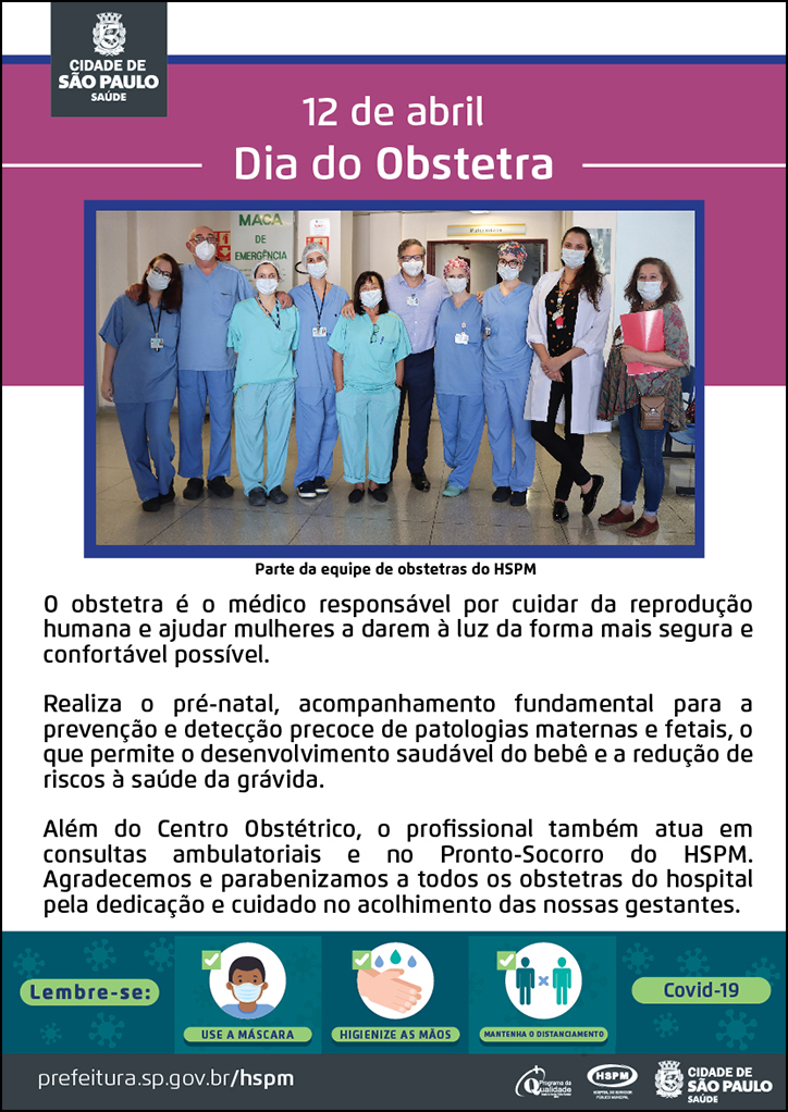 Foto com parte da equipe de obstetras do HSPM, formada por oito mulheres e dois homens