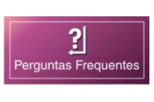 Fundo rosa no meio desenho de ponto interrogação embaixo escrito Perguntas Frequentes