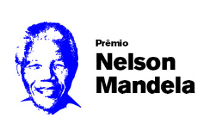Retrato de Nelson Mandela e a frase Prêmio Nelson Mandela