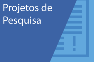 Banner com os dizeres Projetos de pesquisa em letras alinhas à esquerda superior da imagem, com um fundo azul.