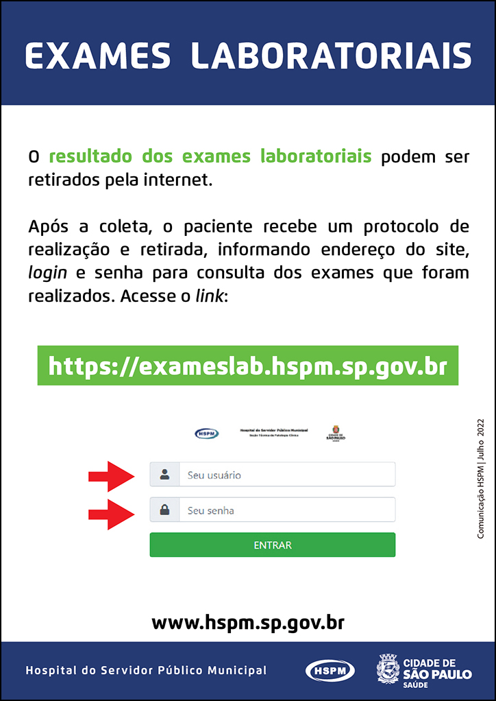 Resultado de exames do laboratório pode ser retirado pela internet, Secretaria Municipal da Saúde