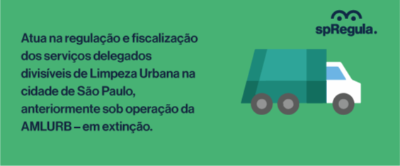 atua na regulação e fiscalização dos serviços delegados divisíveis de Limpeza Urbana na cidade de São Paulo, anteriormente sob operação da AMLURB – em extinção.