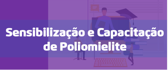 Fundo roxo, ilustração com ícones que remetem a processo de aprendizagem, titulo na cor branca