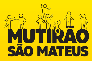 Ilustração de 8 pessoas em forma de mutirão, sendo um cadeirante e outro com problema de mobilidade reduzida.