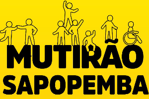 Fundo Amarelo com oitp bonecos ilustrados em cima do nome 