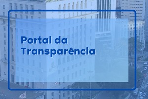 Imagem azul predomina e com o texto Portal da Transparência