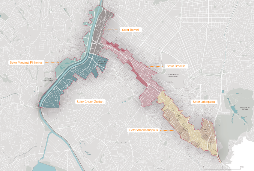 mapa da operação urbana consorciada água espraiada