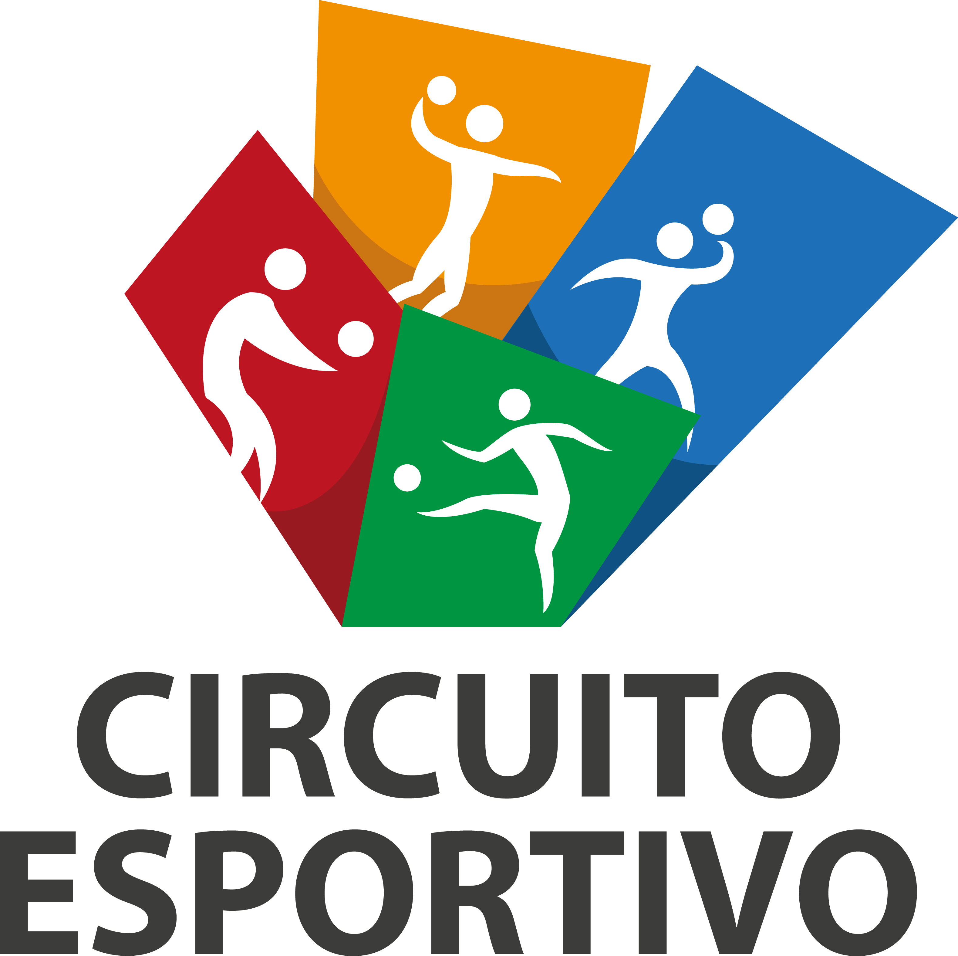 Arte colorida com as quatro modalidades representadas