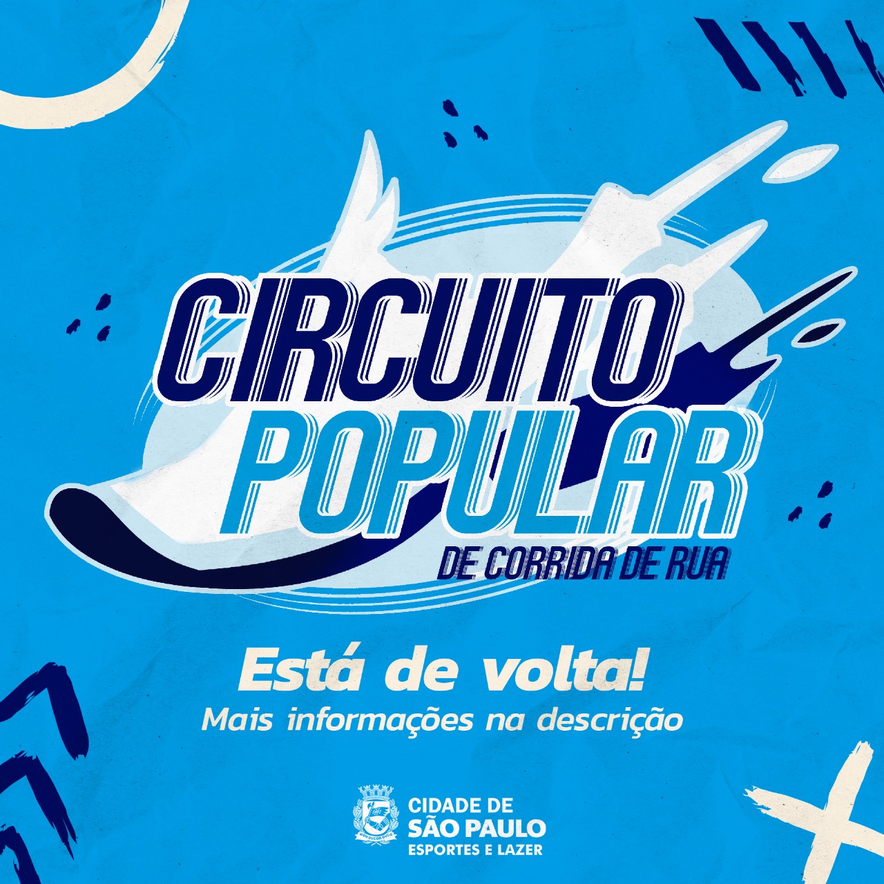 Na imagem, logo do circuito popular de corrida de rua 