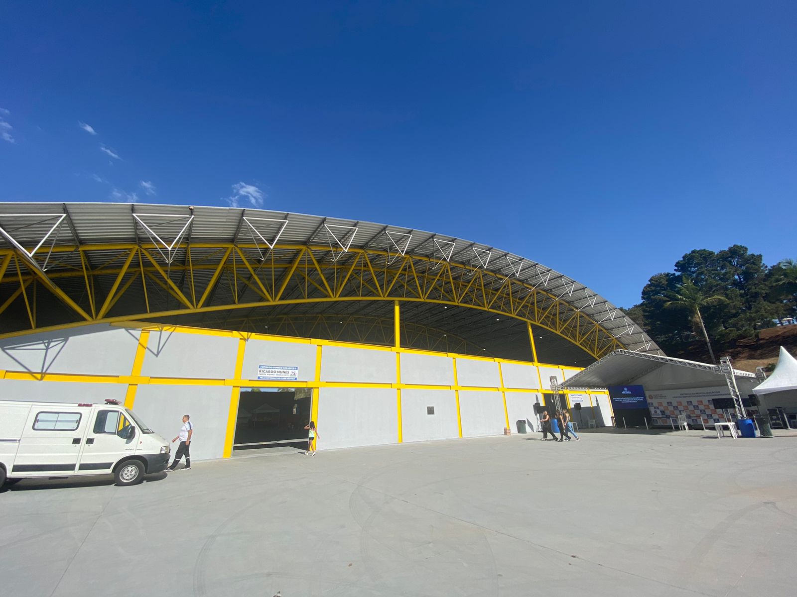 Na imagem, obras de revitalização do Centro Esportivo Náutico Guarapiranga