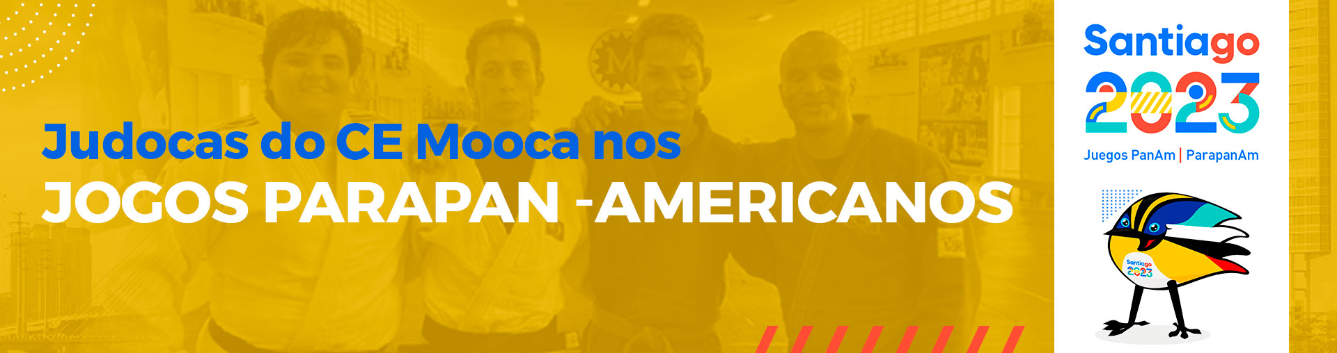 Na imagem, arte da equipe de judô do Centro Esportivo Mooca que vão participar dos Jogos ParaPan-Americanos.