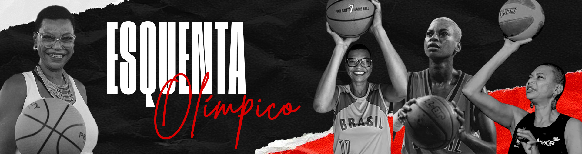 Na imagem, arte da série de textos chamado "Esquenta Olímpico". A ex-atleta de basquete, Marta Sobral é uma das homenageadas.