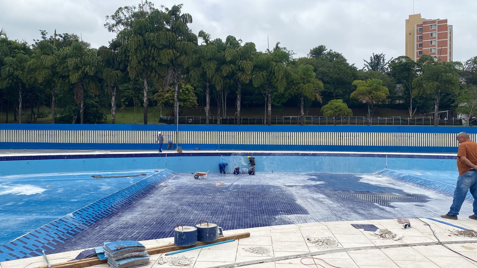 Na imagem, obras do Centro Esportivos Butantã.