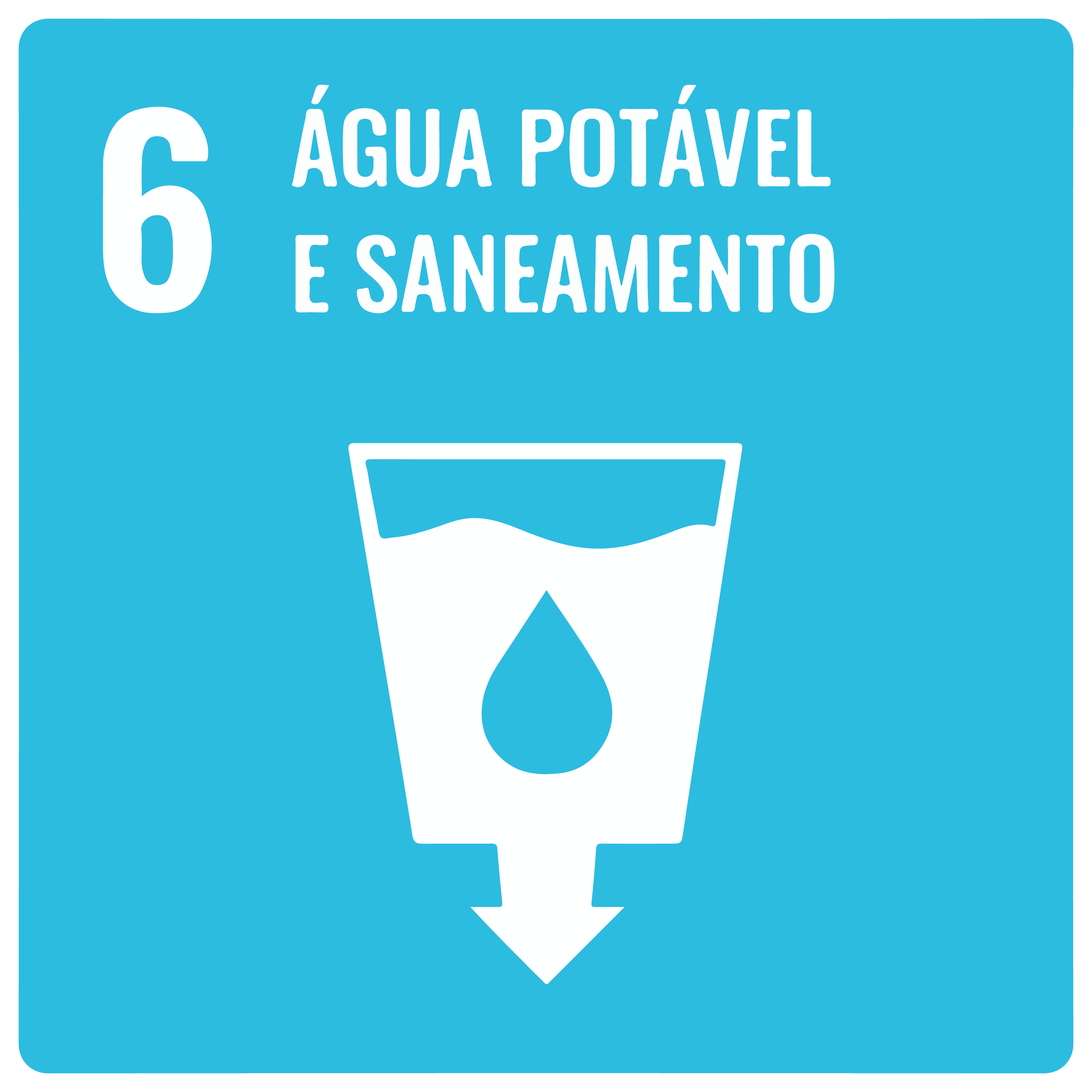 Na imagem, item 6 da ODS: Água Potável e Saneamento
