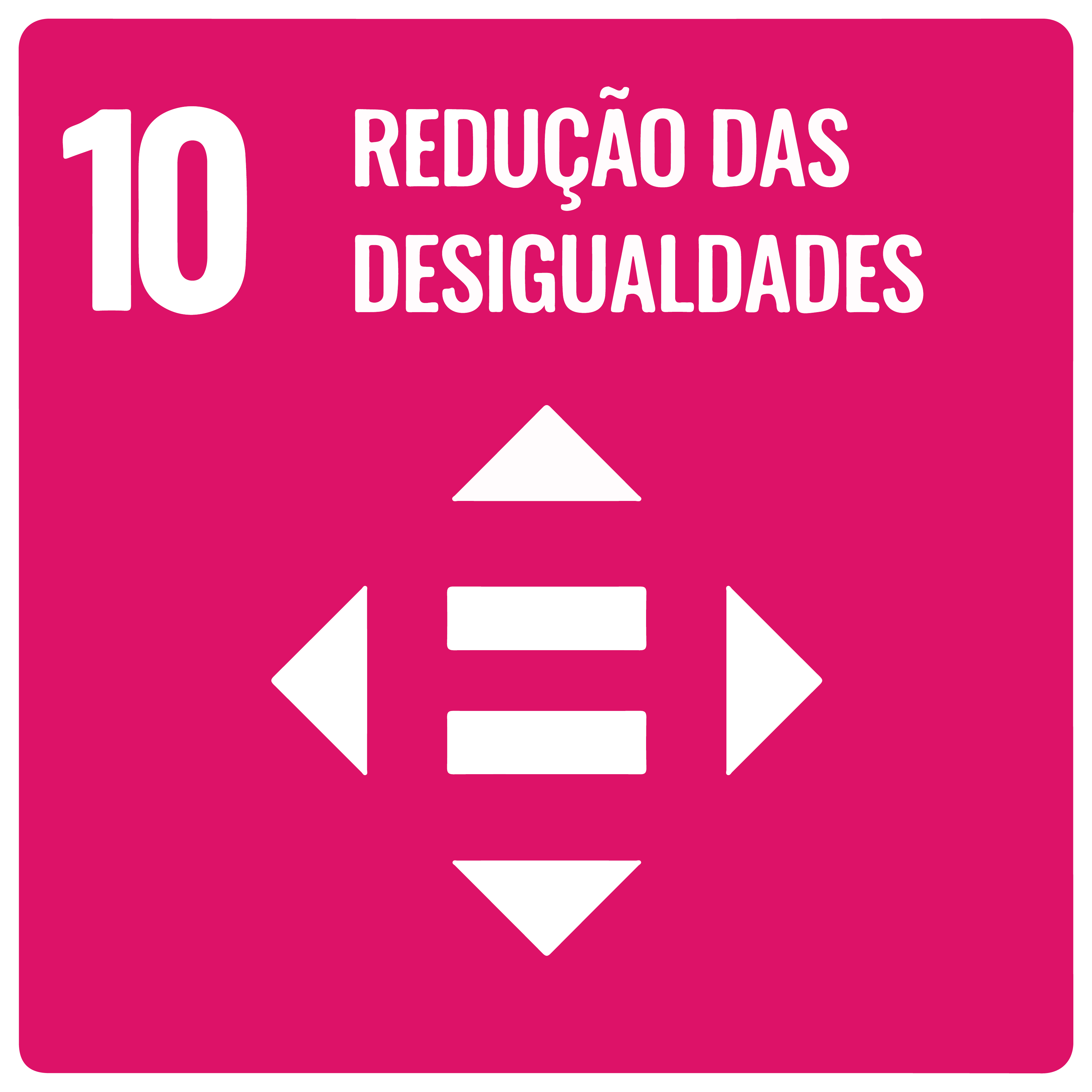 Na imagem, item 10 da ODS: Redução das Desigualdades