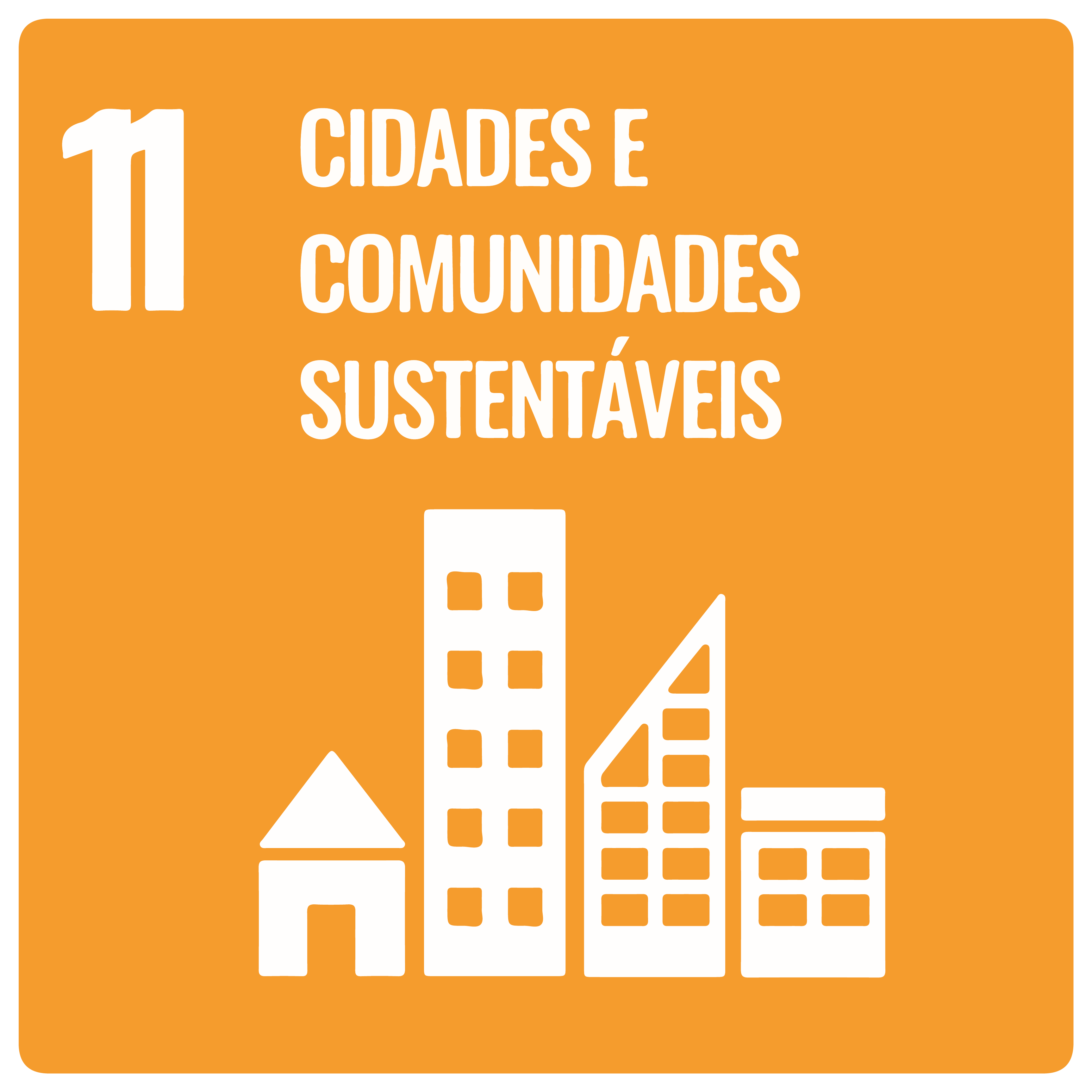 Na imagem, item 11 da ODS: Cidades e Comunidades Sustentáveis