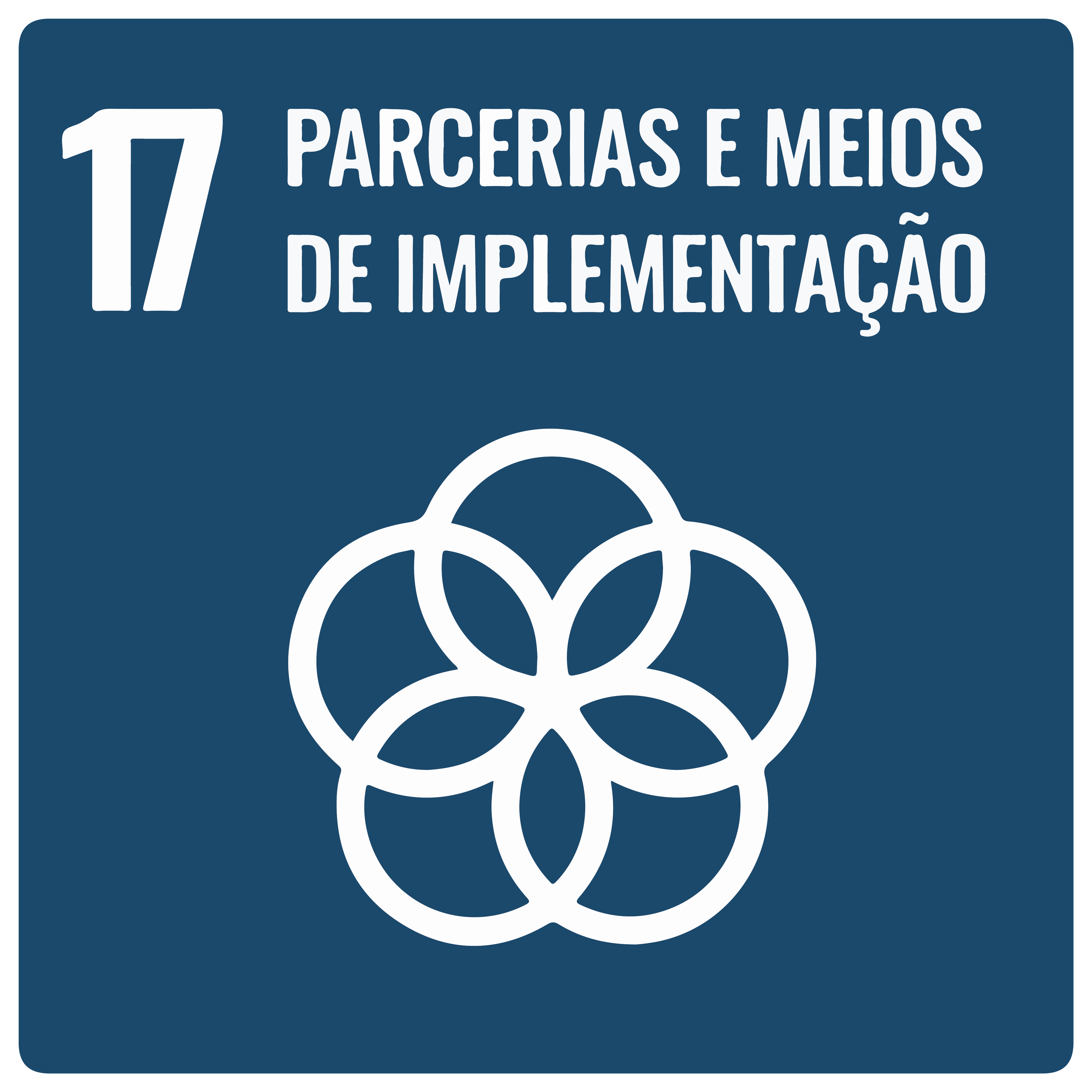Na imagem, item 17 da ODS: Parcerias e Meios de Implementação