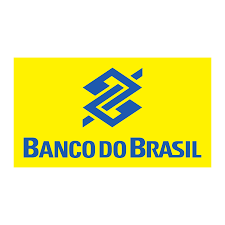 Logo em tons de amarelo e azul do Banco do Brasil