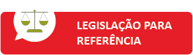 Icone em formato retangular na cor vermelho, a esquerda balança simbolizando a lei e ao centro o texto legislação para referência na cor branco