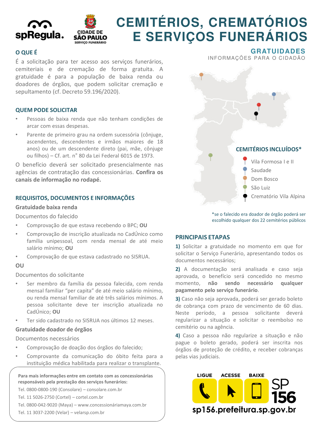 Informação sobre gratuidades