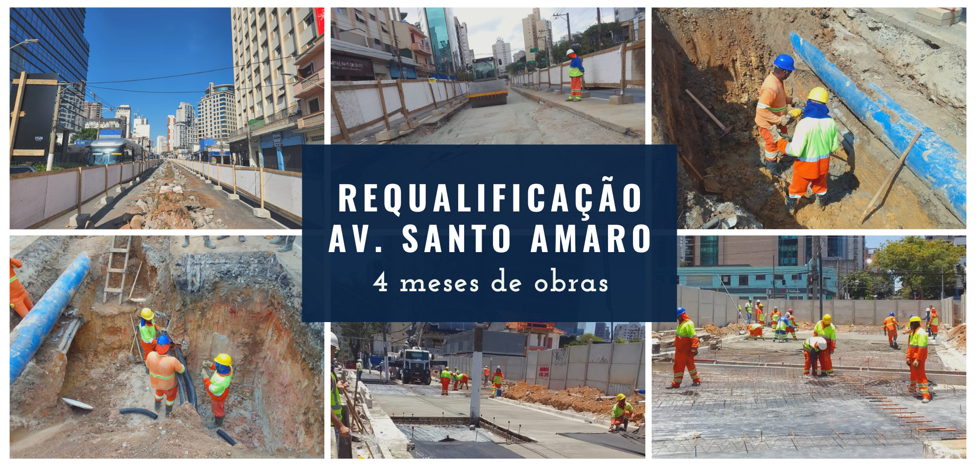 Obras de Requalificação da Av. Santo Amaro completam 4 meses de trabalhos, Secretaria Municipal de Infraestrutura Urbana e Obras