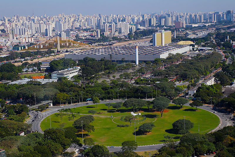Foto aérea de uma área verde em São Paulo