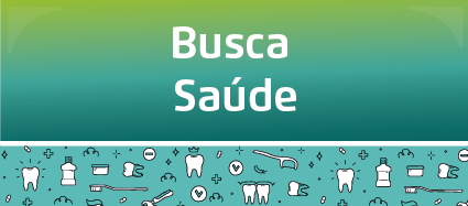 O botão tem o fundo degradê de verde, indo do claro para o escuro. A escrita Busca Saúde vem na cor branca.